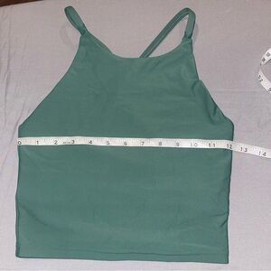Old Navy, long line, powersoft, built-in bra, green sports bra size adult XS